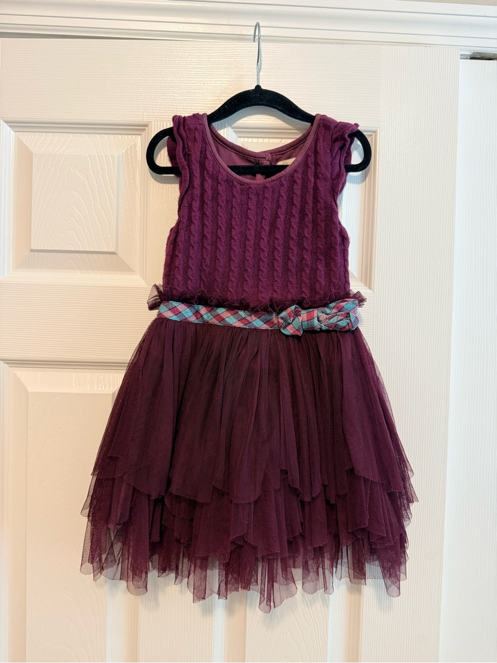 Matilda Jane Plum Layered Tulle Dress with Knit Bodice
